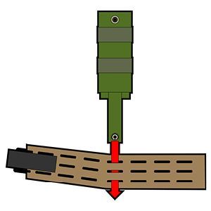 Feed MOLLE strap through outer belt