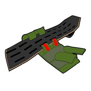 Route straps through bottom slots